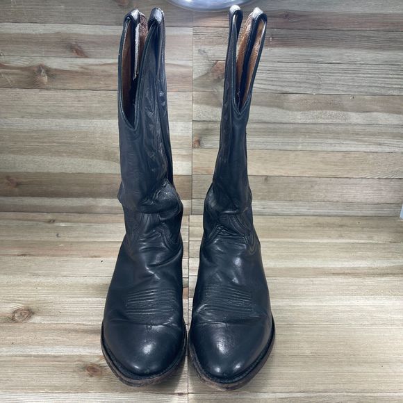 Cody James Boots Mens 9 D Black Leather Cowboy Western Almound Toe Pull On - Picture 2 of 10